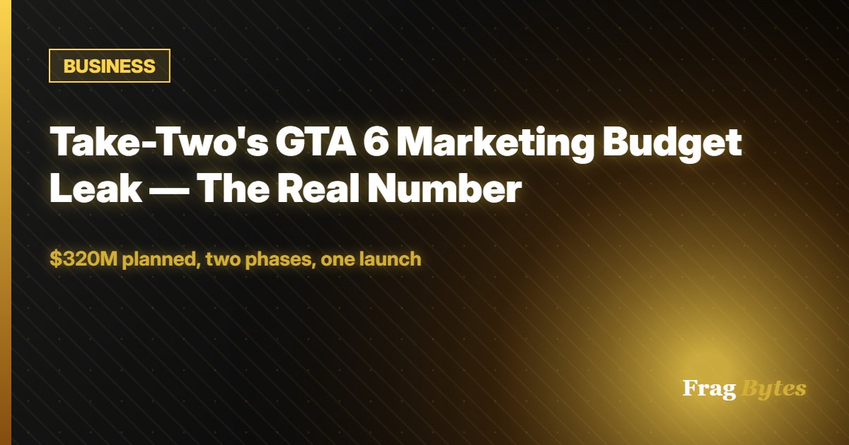 BUSINESS: Take-Two's GTA 6 Marketing Budget Leak — The Real Number
