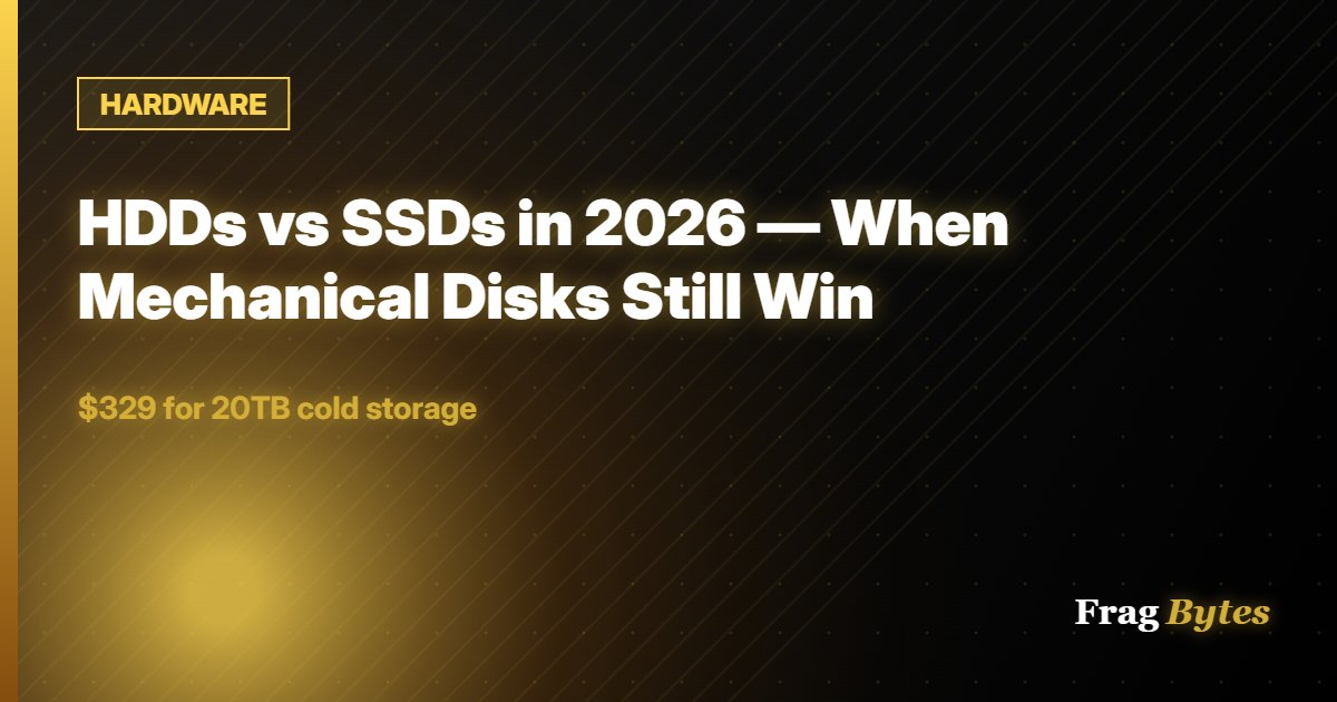 HARDWARE: HDDs vs SSDs in 2026 — When Mechanical Disks Still Win